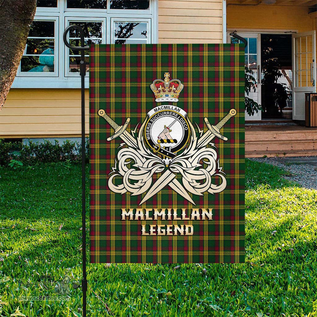 ScotsTee Shop Scottish MacMillan Ancient Clan Crest Tartan Flag The Golden Sword of Courageous Legacy Flag