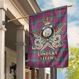 ScotsTee Shop Scottish Lindsay Ancient Clan Crest Tartan Flag The Golden Sword of Courageous Legacy Flag