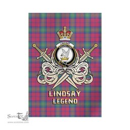 ScotsTee Shop Scottish Lindsay Ancient Clan Crest Tartan Flag The Golden Sword of Courageous Legacy Flag