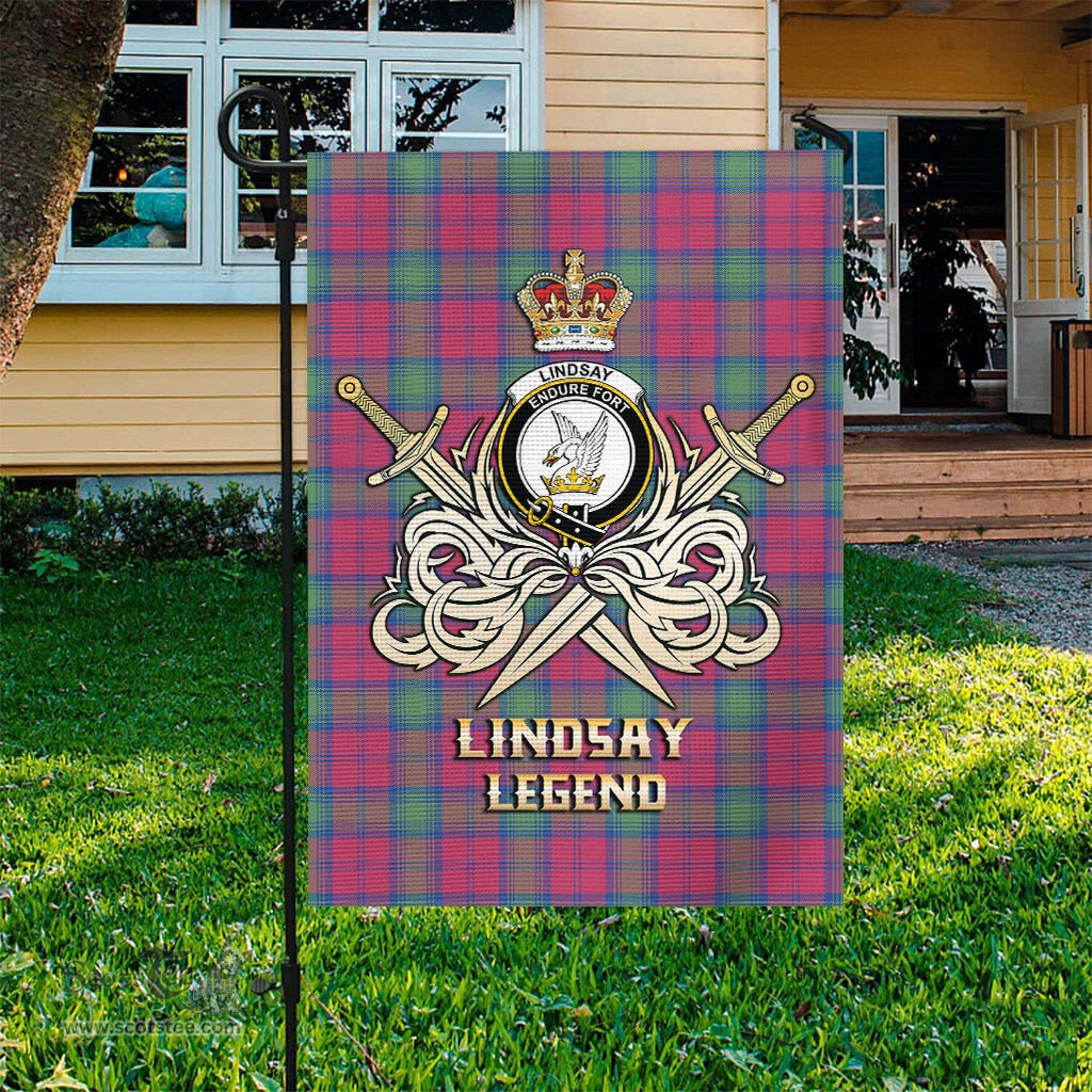 ScotsTee Shop Scottish Lindsay Ancient Clan Crest Tartan Flag The Golden Sword of Courageous Legacy Flag