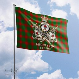 ScotsTee Shop Scottish Middleton Modern Clan Crest Tartan Flag The Golden Sword of Courageous Legacy Flag