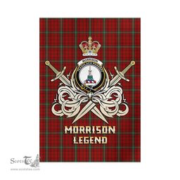 ScotsTee Shop Scottish Morrison Red Clan Crest Tartan Flag The Golden Sword of Courageous Legacy Flag