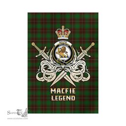ScotsTee Shop Scottish MacFie Hunting Clan Crest Tartan Flag The Golden Sword of Courageous Legacy Flag
