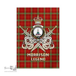 ScotsTee Shop Scottish Morrison Red Modern Clan Crest Tartan Flag The Golden Sword of Courageous Legacy Flag