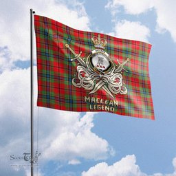 ScotsTee Shop Scottish MacLean of Duart Modern Clan Crest Tartan Flag The Golden Sword of Courageous Legacy Flag