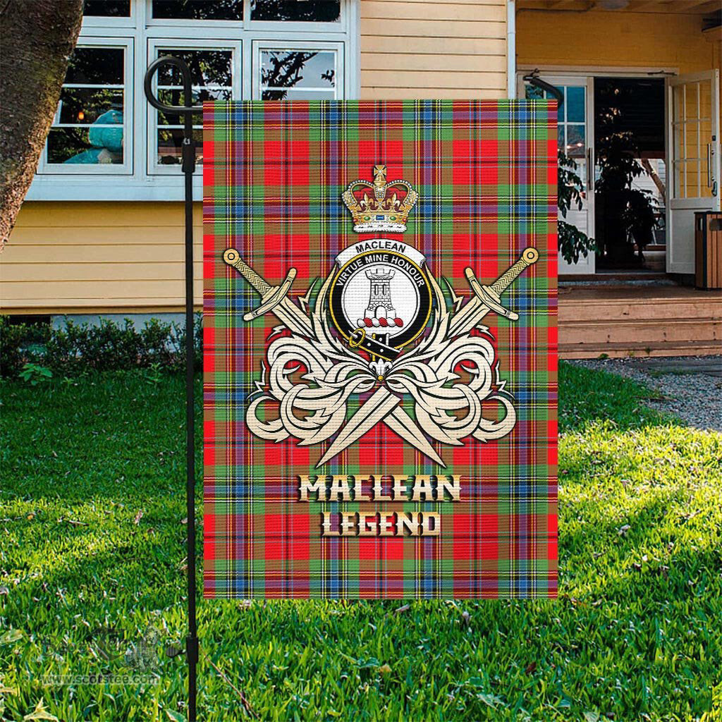 ScotsTee Shop Scottish MacLean of Duart Modern Clan Crest Tartan Flag The Golden Sword of Courageous Legacy Flag