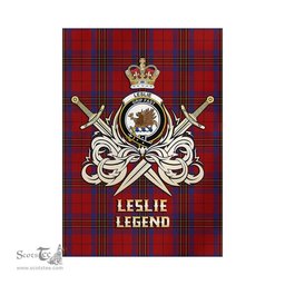 ScotsTee Shop Scottish Leslie Red Clan Crest Tartan Flag The Golden Sword of Courageous Legacy Flag