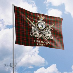ScotsTee Shop Scottish MacInnes Hastie Clan Crest Tartan Flag The Golden Sword of Courageous Legacy Flag