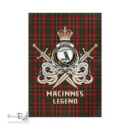 ScotsTee Shop Scottish MacInnes Hastie Clan Crest Tartan Flag The Golden Sword of Courageous Legacy Flag