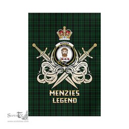 ScotsTee Shop Scottish Menzies Green Clan Crest Tartan Flag The Golden Sword of Courageous Legacy Flag