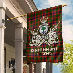 ScotsTee Shop Scottish Kinninmont Clan Crest Tartan Flag The Golden Sword of Courageous Legacy Flag