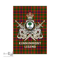 ScotsTee Shop Scottish Kinninmont Clan Crest Tartan Flag The Golden Sword of Courageous Legacy Flag