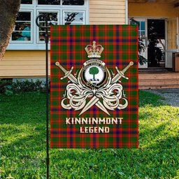 ScotsTee Shop Scottish Kinninmont Clan Crest Tartan Flag The Golden Sword of Courageous Legacy Flag