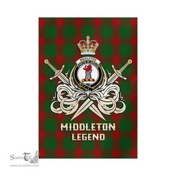 ScotsTee Shop Scottish Middleton Clan Crest Tartan Flag The Golden Sword of Courageous Legacy Flag