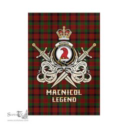 ScotsTee Shop Scottish MacNicol Clan Crest Tartan Flag The Golden Sword of Courageous Legacy Flag