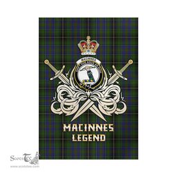 ScotsTee Shop Scottish MacInnes Clan Crest Tartan Flag The Golden Sword of Courageous Legacy Flag