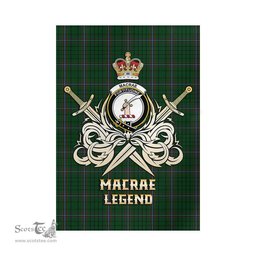 ScotsTee Shop Scottish MacRae Clan Crest Tartan Flag The Golden Sword of Courageous Legacy Flag