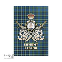 ScotsTee Shop Scottish Lamont Ancient Clan Crest Tartan Flag The Golden Sword of Courageous Legacy Flag