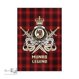 ScotsTee Shop Scottish Munro Black and Red Clan Crest Tartan Flag The Golden Sword of Courageous Legacy Flag