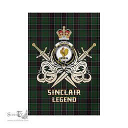 ScotsTee Shop Scottish Sinclair Hunting Clan Crest Tartan Flag The Golden Sword of Courageous Legacy Flag