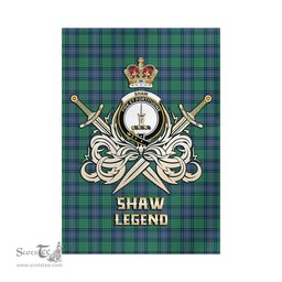 ScotsTee Shop Scottish Shaw Ancient Clan Crest Tartan Flag The Golden Sword of Courageous Legacy Flag