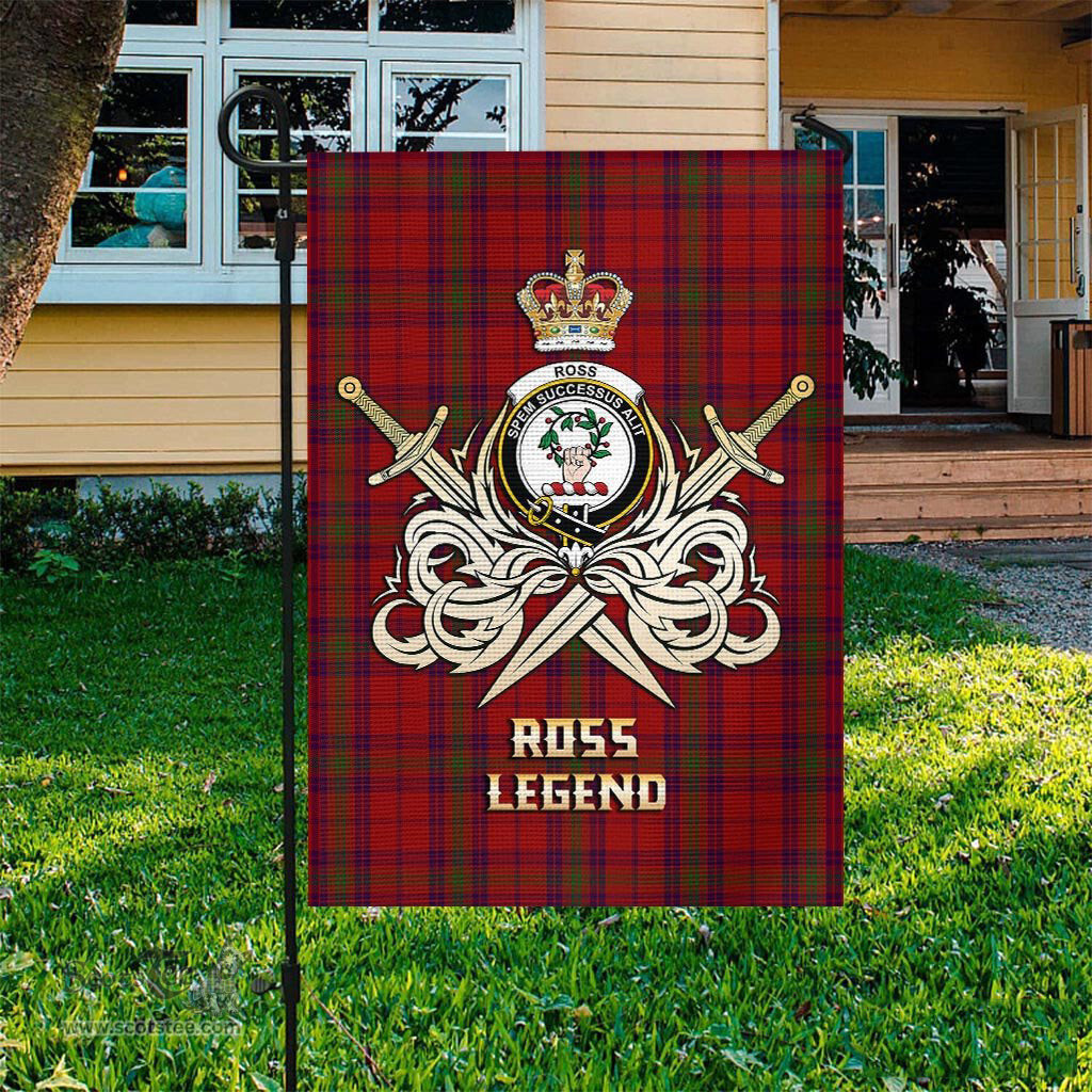 ScotsTee Shop Scottish Ross Old Clan Crest Tartan Flag The Golden Sword of Courageous Legacy Flag