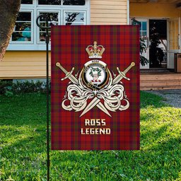 ScotsTee Shop Scottish Ross Old Clan Crest Tartan Flag The Golden Sword of Courageous Legacy Flag