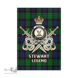 ScotsTee Shop Scottish Stewart Old Modern Clan Crest Tartan Flag The Golden Sword of Courageous Legacy Flag
