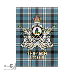 ScotsTee Shop Scottish Thomson Clan Crest Tartan Flag The Golden Sword of Courageous Legacy Flag