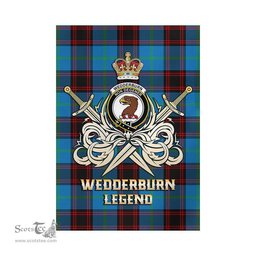 ScotsTee Shop Scottish Wedderburn Clan Crest Tartan Flag The Golden Sword of Courageous Legacy Flag