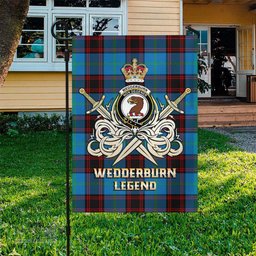 ScotsTee Shop Scottish Wedderburn Clan Crest Tartan Flag The Golden Sword of Courageous Legacy Flag