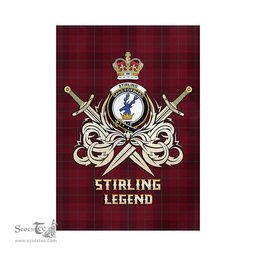 ScotsTee Shop Scottish Stirling of Keir Clan Crest Tartan Flag The Golden Sword of Courageous Legacy Flag