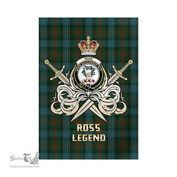 ScotsTee Shop Scottish Ross Hunting Clan Crest Tartan Flag The Golden Sword of Courageous Legacy Flag