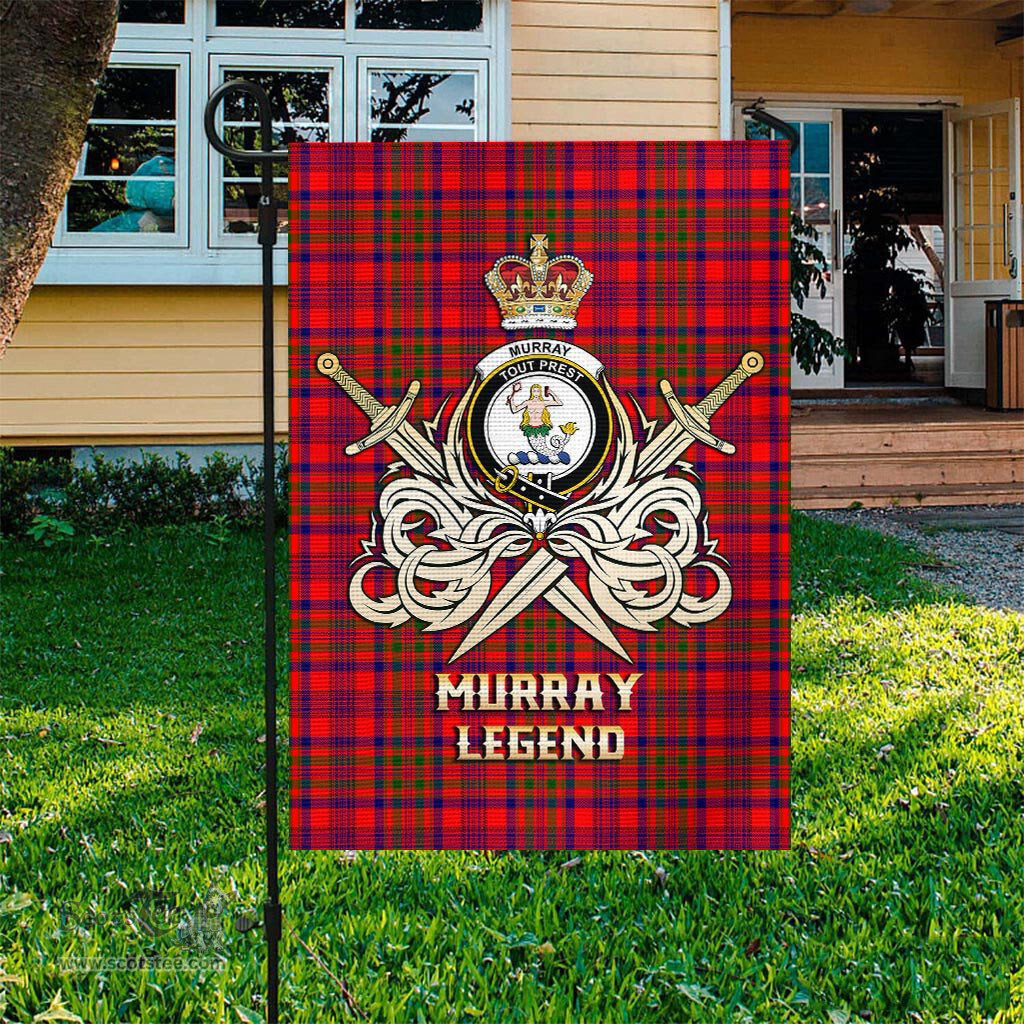 ScotsTee Shop Scottish Murray of Tulloch Modern Clan Crest Tartan Flag The Golden Sword of Courageous Legacy Flag