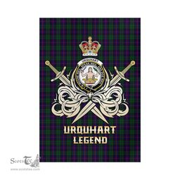 ScotsTee Shop Scottish Urquhart Clan Crest Tartan Flag The Golden Sword of Courageous Legacy Flag