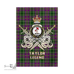 ScotsTee Shop Scottish Taylor Clan Crest Tartan Flag The Golden Sword of Courageous Legacy Flag