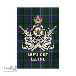 ScotsTee Shop Scottish Wishart Hunting Clan Crest Tartan Flag The Golden Sword of Courageous Legacy Flag