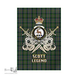ScotsTee Shop Scottish Scott Green Clan Crest Tartan Flag The Golden Sword of Courageous Legacy Flag