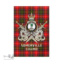 ScotsTee Shop Scottish Somerville Modern Clan Crest Tartan Flag The Golden Sword of Courageous Legacy Flag