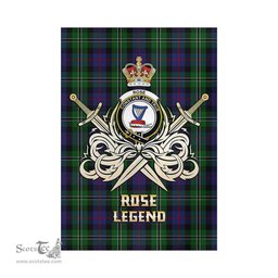 ScotsTee Shop Scottish Rose Hunting Clan Crest Tartan Flag The Golden Sword of Courageous Legacy Flag