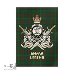 ScotsTee Shop Scottish Shaw of Tordarroch Green Hunting Clan Crest Tartan Flag The Golden Sword of Courageous Legacy Flag