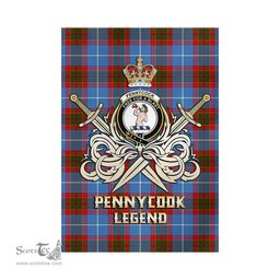 ScotsTee Shop Scottish Pennycook Clan Crest Tartan Flag The Golden Sword of Courageous Legacy Flag