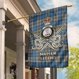 ScotsTee Shop Scottish Napier Ancient Clan Crest Tartan Flag The Golden Sword of Courageous Legacy Flag