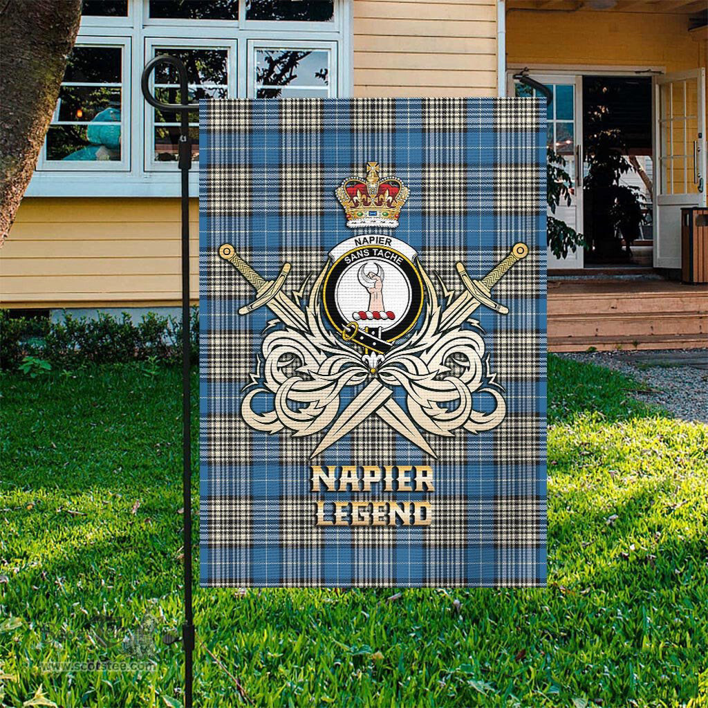 ScotsTee Shop Scottish Napier Ancient Clan Crest Tartan Flag The Golden Sword of Courageous Legacy Flag