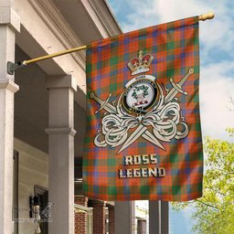 ScotsTee Shop Scottish Ross Ancient Clan Crest Tartan Flag The Golden Sword of Courageous Legacy Flag