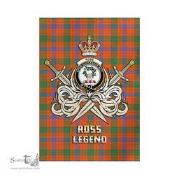 ScotsTee Shop Scottish Ross Ancient Clan Crest Tartan Flag The Golden Sword of Courageous Legacy Flag
