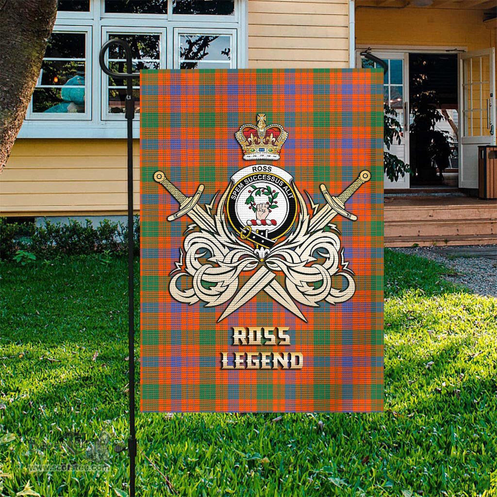 ScotsTee Shop Scottish Ross Ancient Clan Crest Tartan Flag The Golden Sword of Courageous Legacy Flag