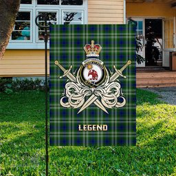 ScotsTee Shop Scottish Spottiswood Clan Crest Tartan Flag The Golden Sword of Courageous Legacy Flag