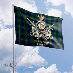 ScotsTee Shop Scottish Oliphant Modern Clan Crest Tartan Flag The Golden Sword of Courageous Legacy Flag