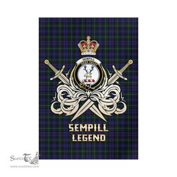 ScotsTee Shop Scottish Sempill Clan Crest Tartan Flag The Golden Sword of Courageous Legacy Flag